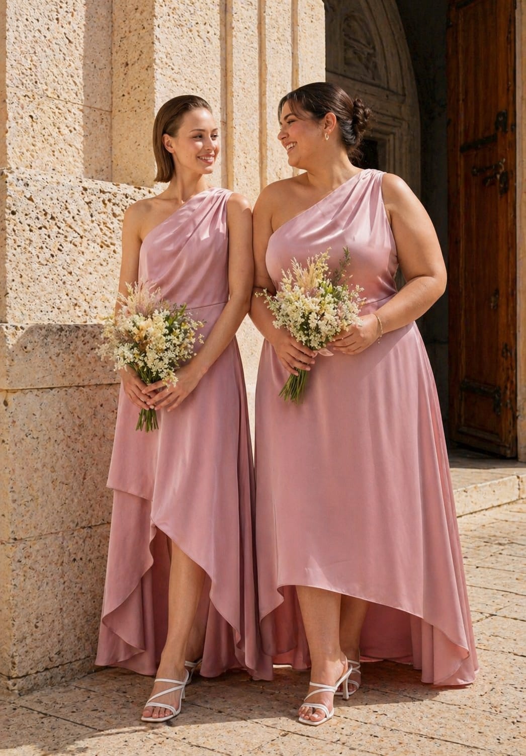 elegantné saténové šaty dusty pink